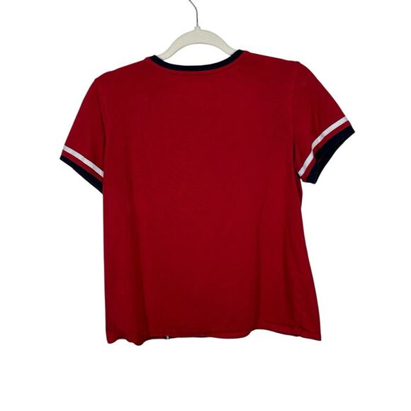 Vintage Tommy Hilfiger Sport Red Ringer V-Neck Tee Y2K Size M - Picture 6 of 11